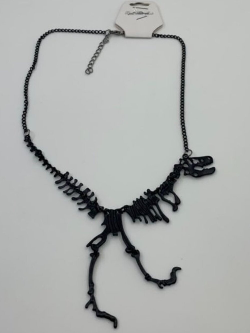 Halloween Skeleton Necklace Black Gothic Skull Bones Pendant Costume dinosaur